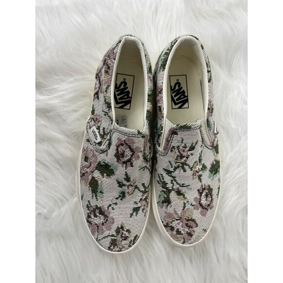 Vans Classic Slip On Floral Tapestry Sneaker Shoes Womens Size 8.5 New No Box - Picture 2 of 9